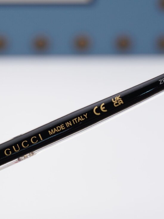 Gucci GG0377SKN 001 Square Sunglasses - Black / Grey main image 7